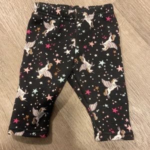 Carter’s baby girl fleece lined extra warm black unicorn print legging 3M
